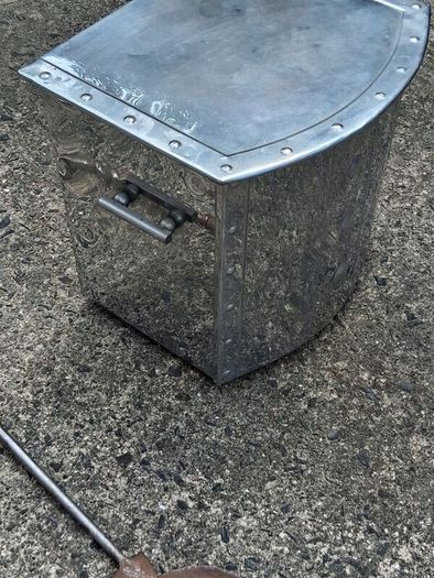 Art Deco Chromed Coal Bucket and Companion Set