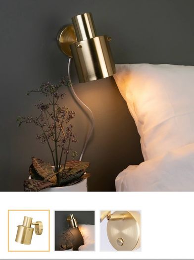 Brass wall lamp plug in