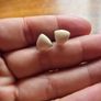 Vintage small white hypoallergenic earrings Image 5