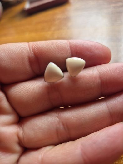 Vintage small white hypoallergenic earrings
