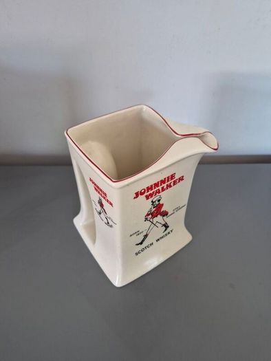 Vintage Johnnie Walker Scotch Whiskey Pitcher Jug - White Square