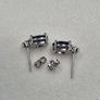 Sterling Silver 925 Navy Blue CZ Necklace Bracelet Earrings Jewelry Set Image 5