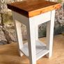 Handmade Solid Wood Plant Stand  Side Table. White n Walnut Image 2