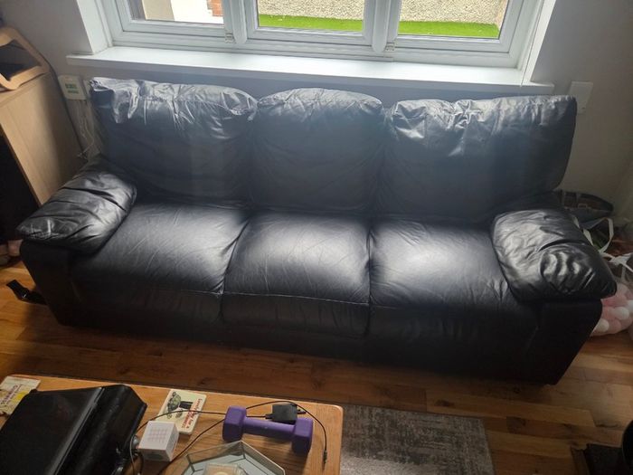 Free Italian Leather Sofa and 2 Armchairs