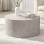 Round Coffee Table 60cm Sand Stone Effect Modern Monoblock Design Image 4