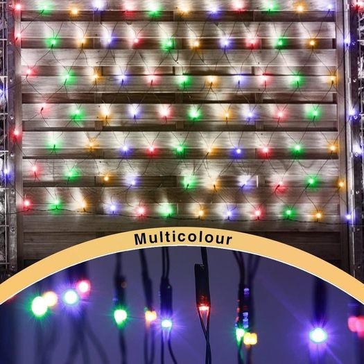 Christmas Lights 320 LED 3 x 2m Fairy Net Lights Indoor Outdoor Tree Lights String Lights Outside Lights with Timer for Xmas Garden Window Party Multicoloured Decorations | Mains Powered
