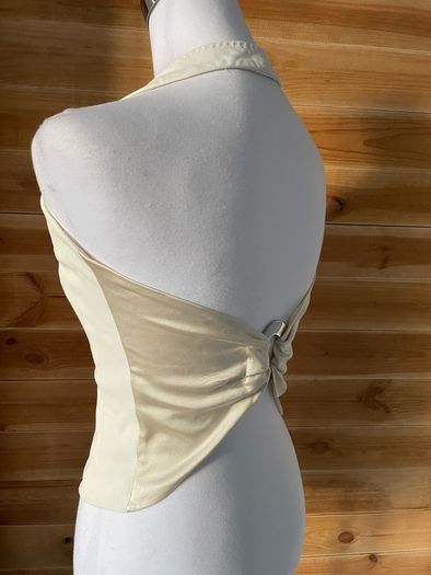Waistcoat halterneck top  Karen Millen elegant occasion cream size 10