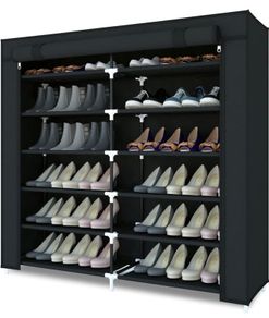 Shoe Rack 7 Tier Canvas,Shoe Cabinet,Shoe Rack Standing for Living Room,Hallway,Shoes Storage Organizer for 36 Pair of Shoes with Dustproof Cover,110cm 115cm 30cm (FREE POSTAGE)