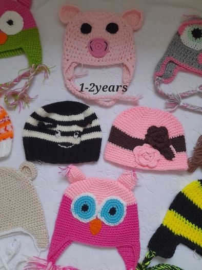Handmade baby/children's hats 1-2 years