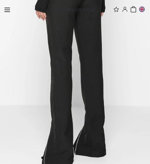 Maniere De Voir Black High Rise Slim Fit Pants UK 10