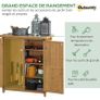 Garden shed garden cabinet 3 shelves 2 doors galvanized sheet metal waterproof roof pine wood 75 x 40 x 90 cm yellow Image 7