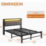 Double Bed Frame with Storage and LED Lights Image 9
