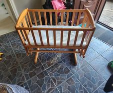 Wooden rocking crib