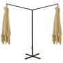 Double Parasol with Steel Pole Taupe 600x300 cm Image 5