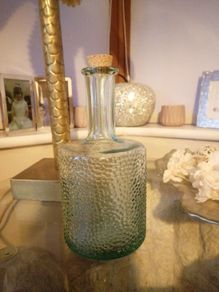 decorative green glass bottle