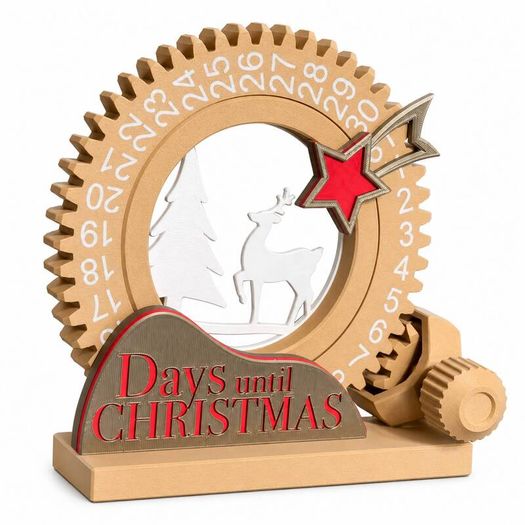 Days Until Christmas Countdown with Working Gear 3D