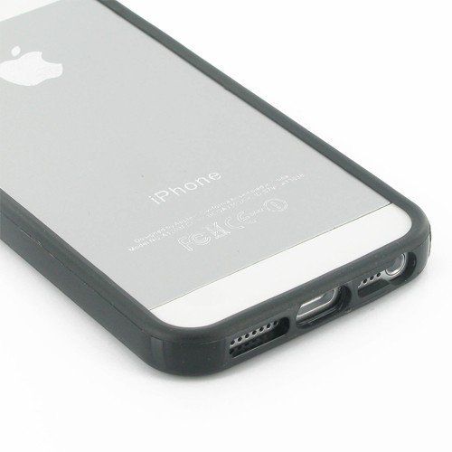 Wholesales Hard Plastic Rubber Bumper Case with Metal Buttons for Apple Iphone 5 Free Screen Protector Front Back