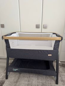 Brand New Bedside Crib Charcoal.