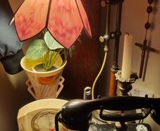 Large brass lamp