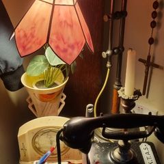 Large brass lamp