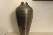 Metallic Ribbed Vase