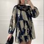 Reduced Gorgeous Zara Bloggers Insta Famous Navy & Gold Contrast Velvet & Embroidered Metallic Thread Tunic Dress   Size XL UK 14 Image 8