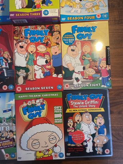 Family Guy Dvd collection prices individually below (some intact in cellophane)