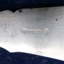 Vintage Boxed set of Faux Bone Handled Fish Servers with Hallmarked Silver Collars - 2 Pieces Image 6