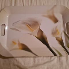 White Lily Serving Tray