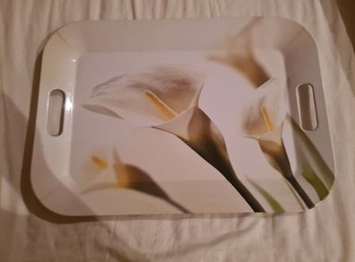 White Lily Serving Tray