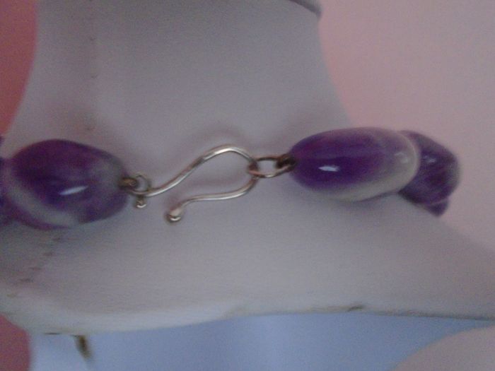 Chunky Amethyst necklace. Statement necklace, Gemstone necklace, Feb birthstone, Jewellery