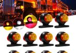 12-24V Double-sided  Truck Side Marker Light Red Amber