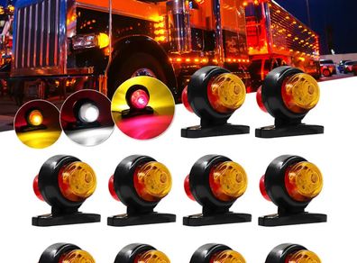 12-24V Double-sided  Truck Side Marker Light Red Amber