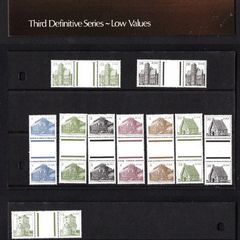 1982-90 Ireland Third (Sixth per Hibernian) Definitive Series Irish Architecture Low Values Gutter Paris Presentation Pack includes stamps Mint Never Hinged (MNH)