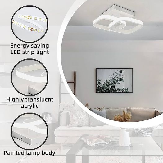 Ceiling Light Modern 22W LED Cool White 6000K Acrylic Square LED Ceiling Lamp for Hallway Office Bedroom Kitchen Living Room Ceiling Light (FREE SHIPPING)