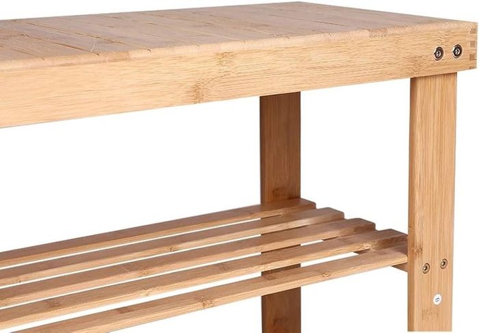 NEW SALE | Bamboo Shoe Rack Bench 3 Tier Entryway Seat Shoe Organizer Storage Shelf
