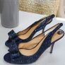 Kate Spade navy glitter bow peep toe sling back heels Sz 42 (Fit 8-8.5UK) - Bnwt - Rrp 360 Image 3
