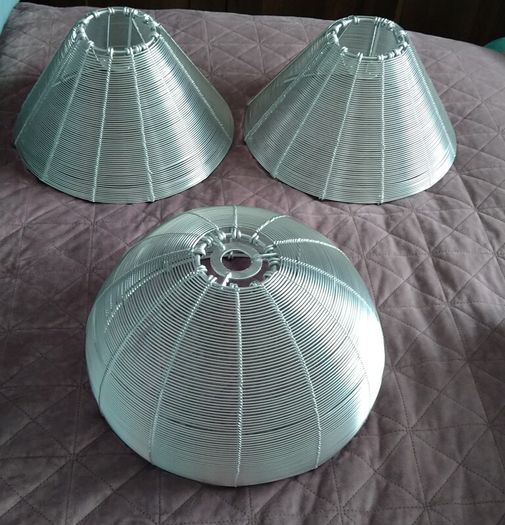 3 x Aluminum Lampshades As New