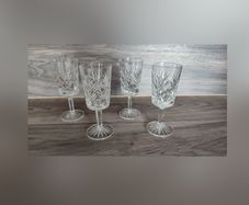 Set Of 4 Crystal Goblets 4 Glasses Wine Port Vintage