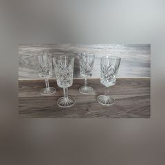 Set Of 4 Crystal Goblets 4 Glasses Wine Port Vintage