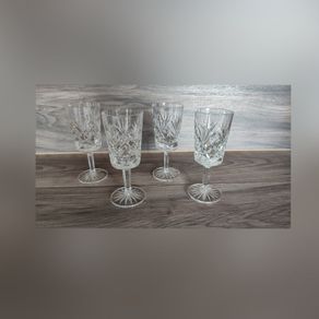 Set Of 4 Crystal Goblets 4 Glasses Wine Port Vintage