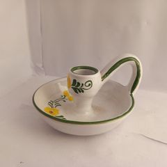 Vintage Portuguese Candlestick Holder Handmade   mug/cup stile  candle holder cup mug ceramic beautifully decorated floral ceramic Potterry candle holder