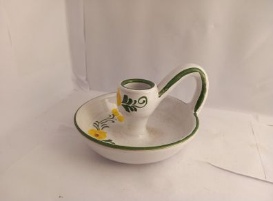 Vintage Portuguese Candlestick Holder Handmade   mug/cup stile  candle holder cup mug ceramic beautifully decorated floral ceramic Potterry candle holder