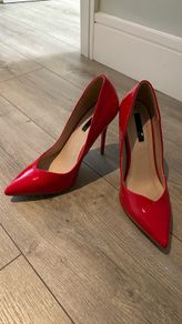 Lost Ink High Heels Bright Red Size 6