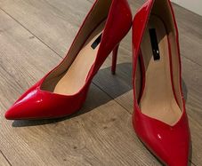 Lost Ink High Heels Bright Red Size 6
