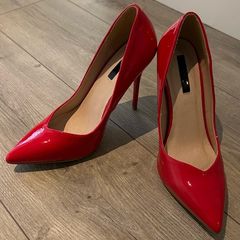 Lost Ink High Heels Bright Red Size 6