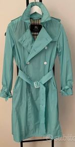 Vintage Burberry turquoise/aquamarine light trench coat uk 10