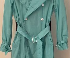 Vintage Burberry turquoise/aquamarine light trench coat uk 10