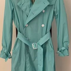 Vintage Burberry turquoise/aquamarine light trench coat uk 10