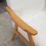 Upholstered armchair in Scandi design, velvet-look, solid wood frame, 68 x 74 x 82 cm, Natural+Cream Image 4